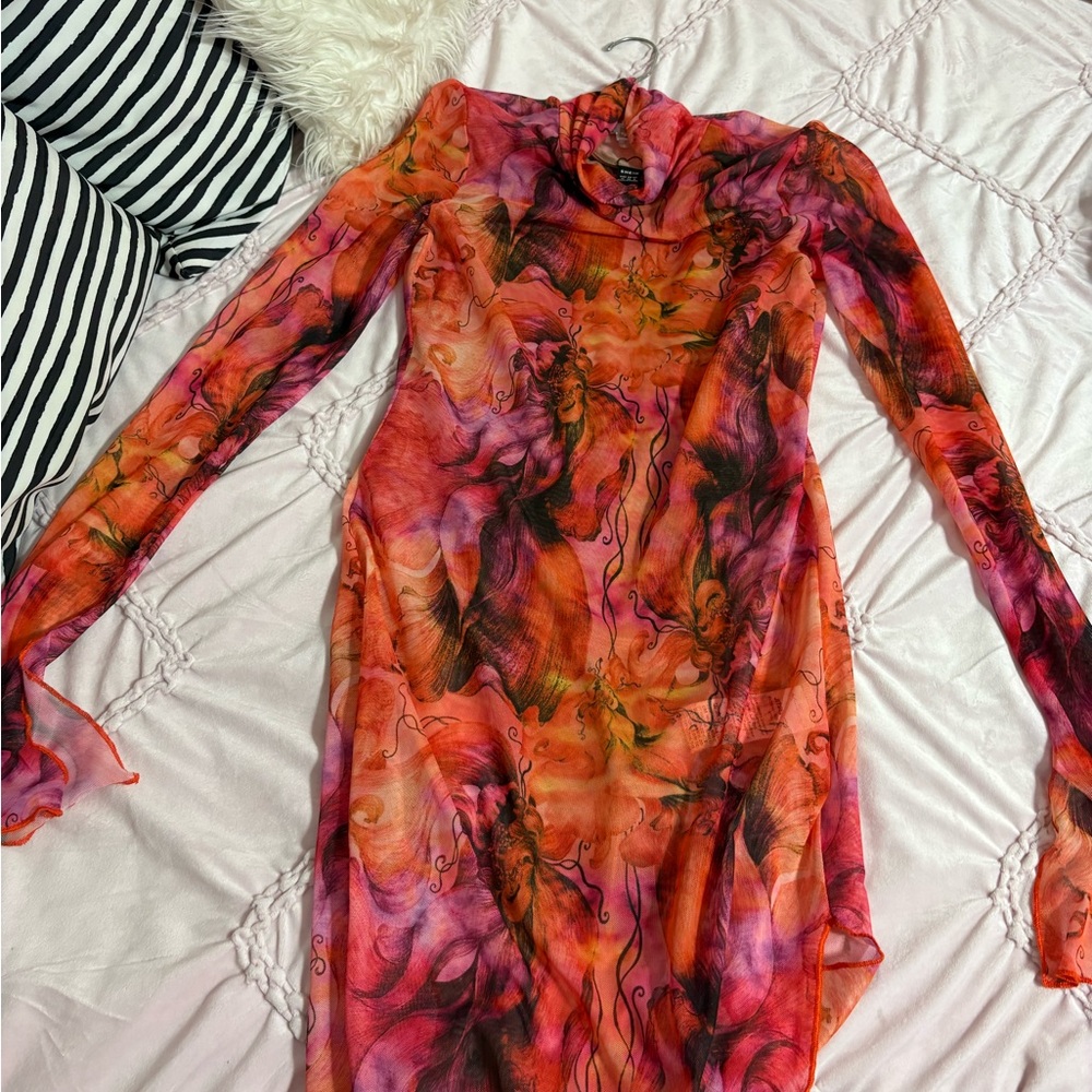 SHEIN Colorful Long Sleeve Dress